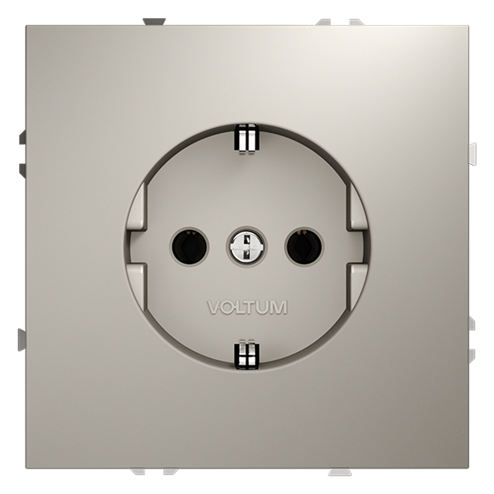 Розетка встраиваемая Voltum S70 с заземлением Soft touch Кашемир VLS040103