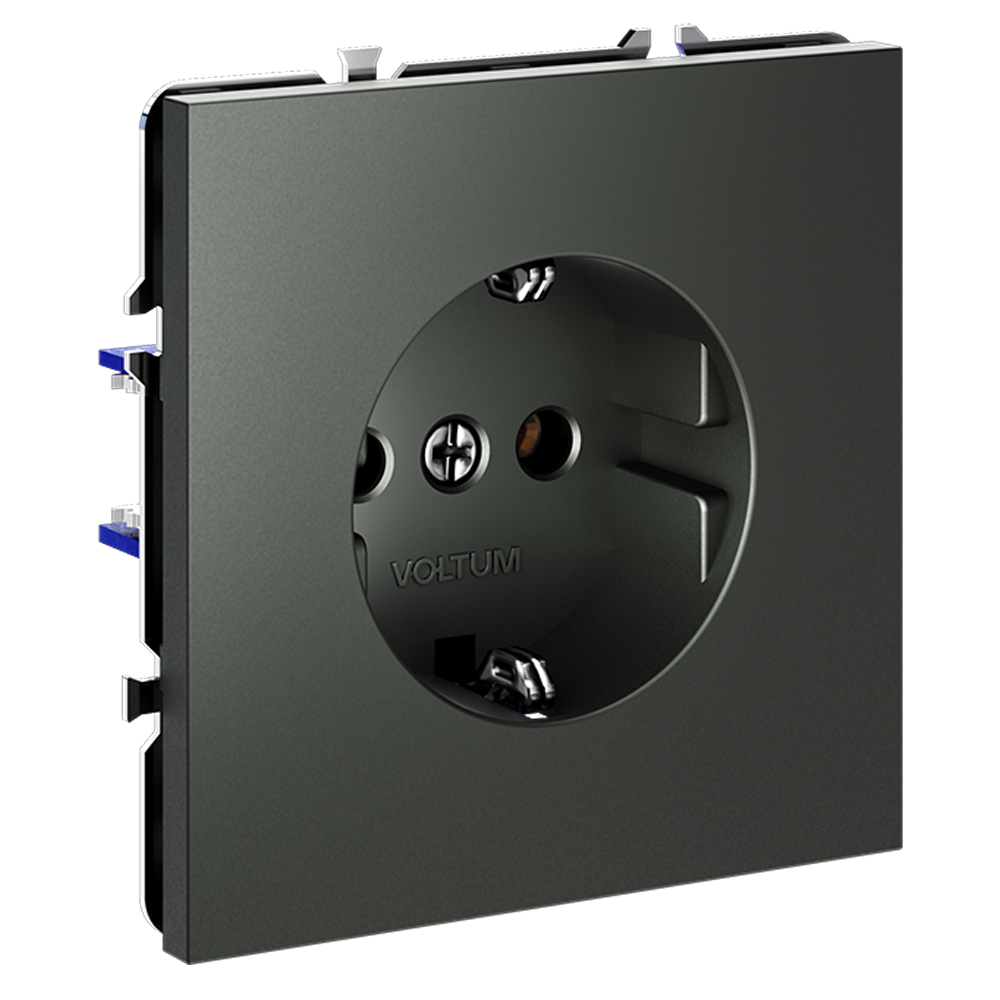 Розетка встраиваемая Voltum S70 с заземлением Soft touch Титан VLS040106 — изображение 2