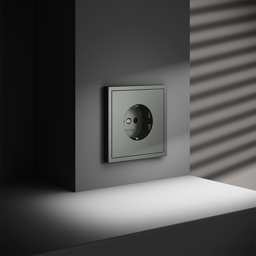 Розетка встраиваемая Voltum S70 с заземлением Soft touch Титан VLS040106 — изображение 5