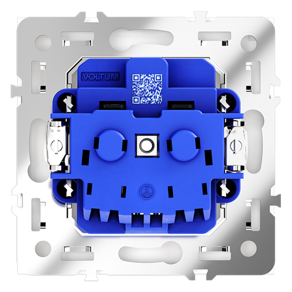 Розетка встраиваемая Voltum S70 с заземлением и шторками Белый Глянцевый VLS040201 — изображение 3