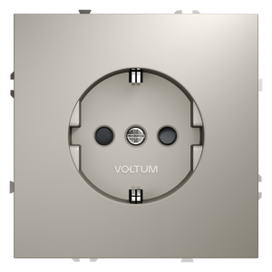 Розетка встраиваемая Voltum S70 с заземлением и шторками Кашемир VLS040203