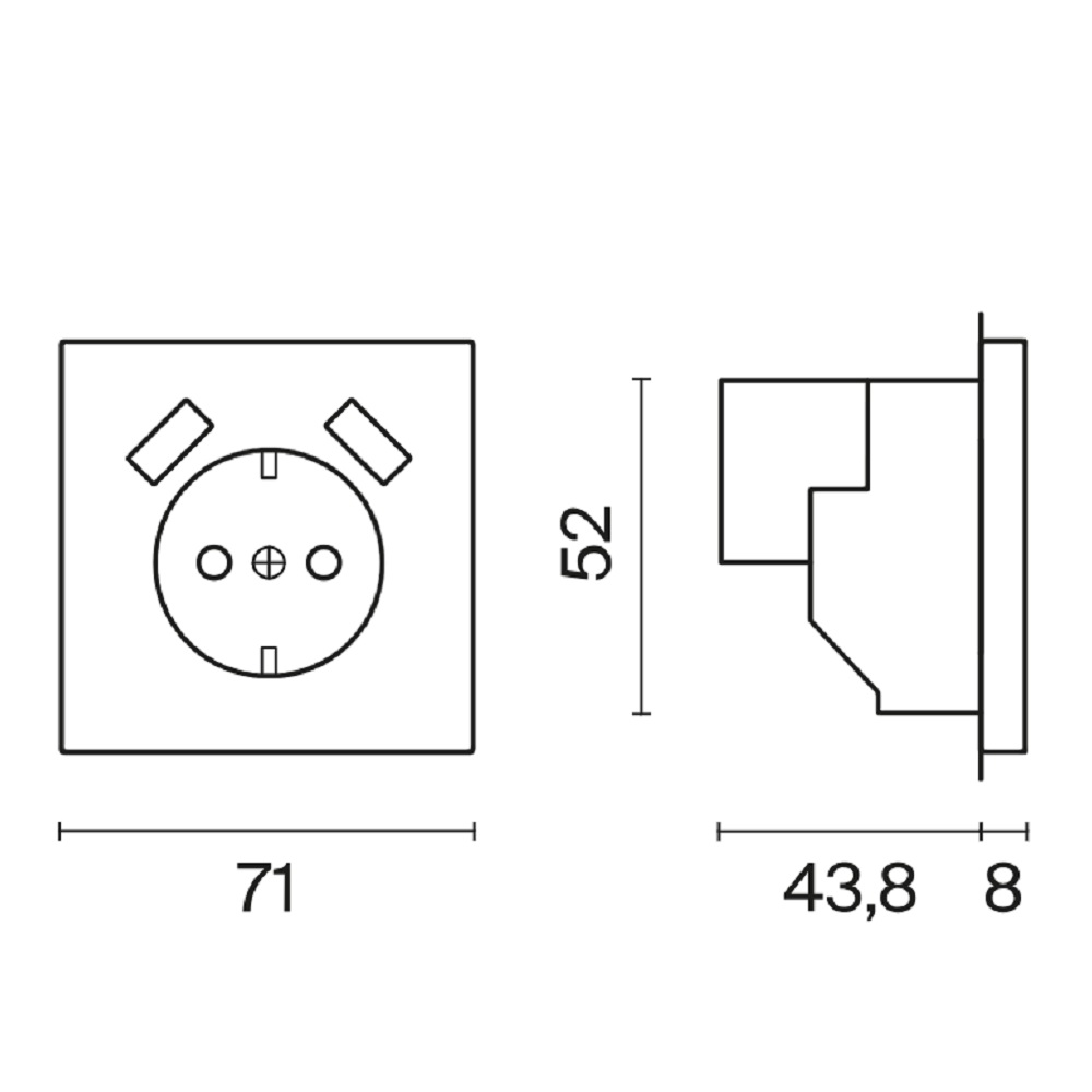 Розетка встраиваемая Voltum S70 с заземлением, шторками и USB A+A Кашемир VLS040403 — изображение 6