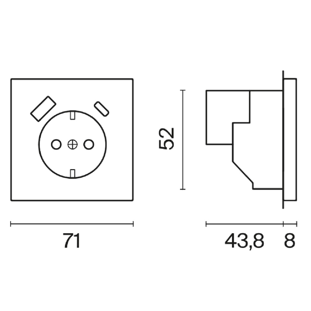 Розетка встраиваемая Voltum S70 с заземлением, шторками и USB A+C Кашемир VLS040503 — изображение 6