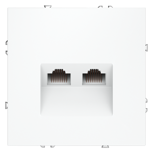 Розетка встраиваемая двойная Ethernet Voltum S70 RJ45+RJ45 Cat.6 Белый матовый VLS060202