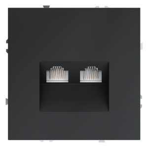 Розетка встраиваемая двойная Ethernet Voltum S70 RJ45+RJ45 Cat.6 Графит VLS060207