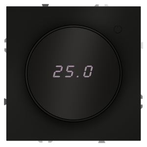 Терморегулятор электронный Voltum S70 с индикацией и датчиком, для теплого пола Черный матовый VLS070108