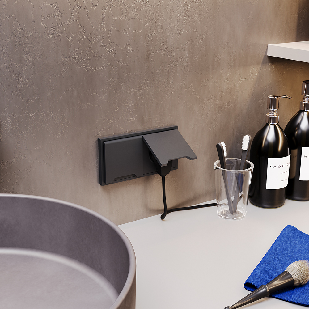 Рамка пластиковая Voltum S70 на 2 поста Графит глянцевый VLS100207 — изображение 3