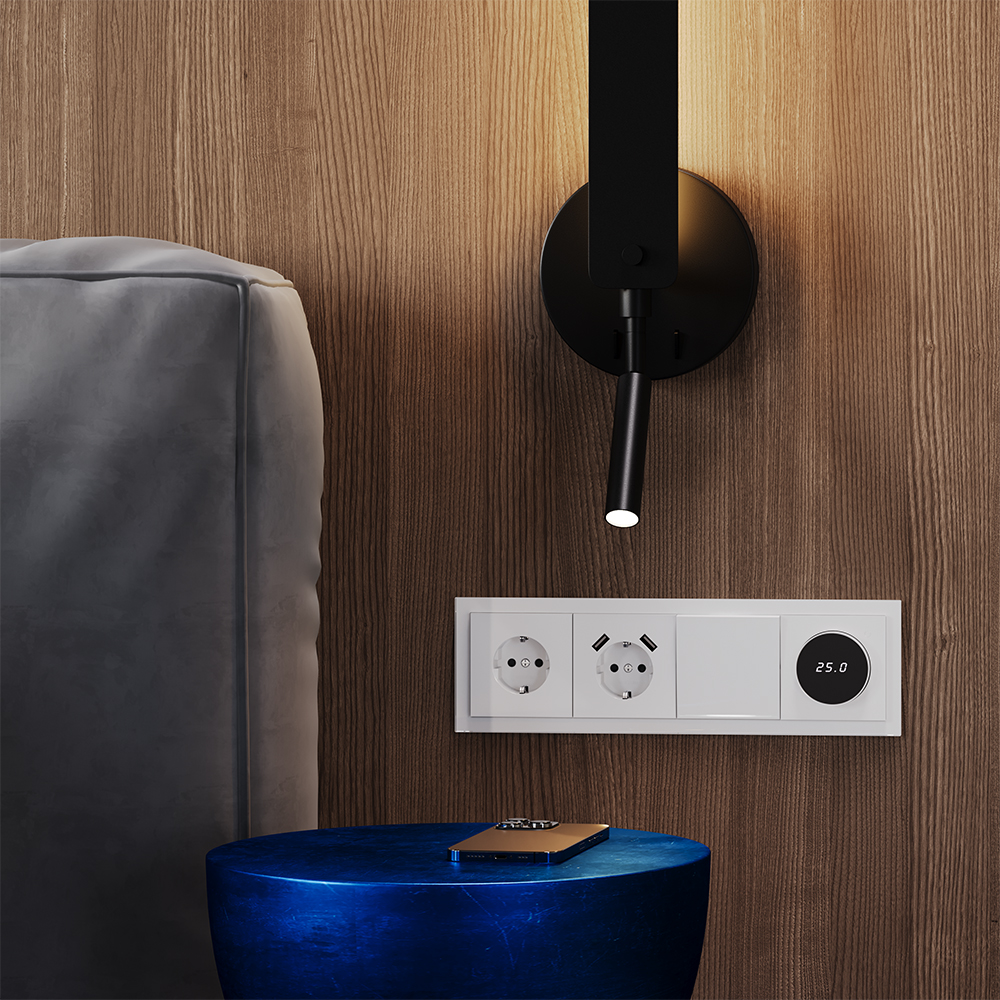 Рамка стеклянная Voltum S70 на 4 поста Белый глянцевый VLS110401 — изображение 3