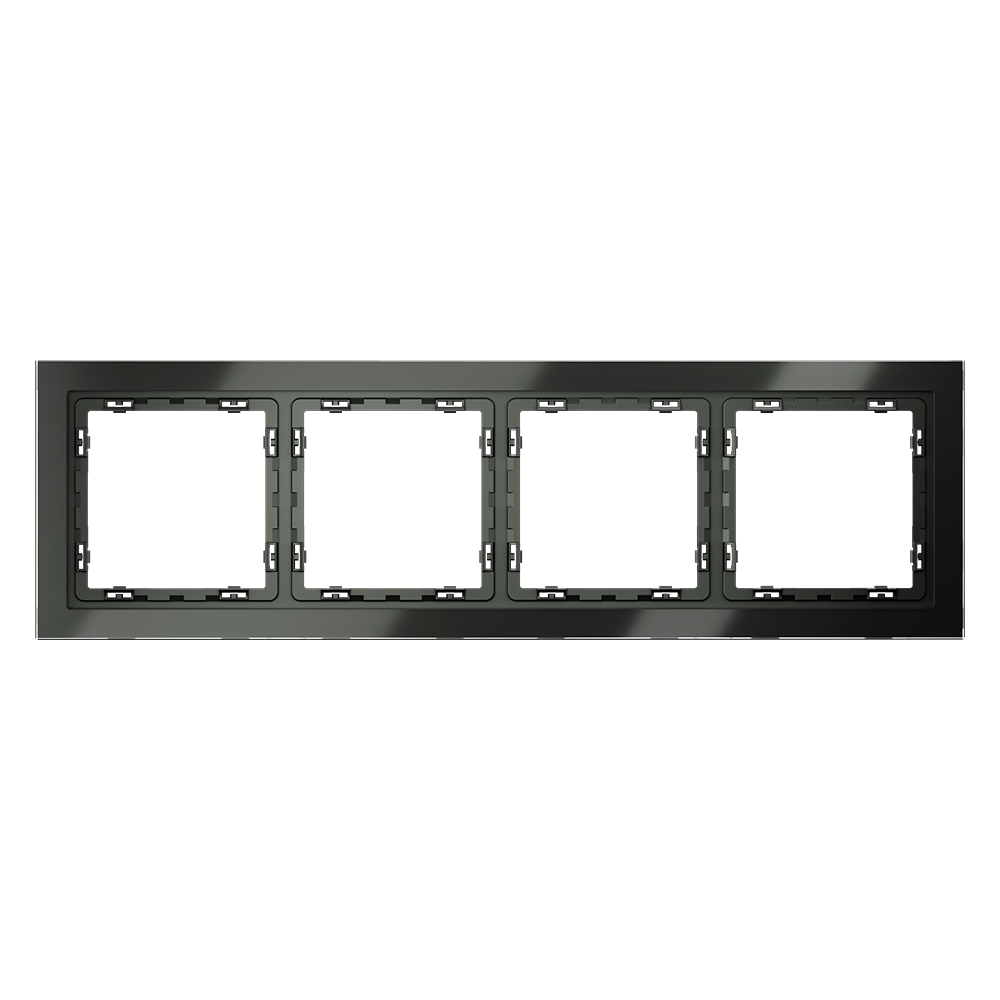 Рамка стеклянная Voltum S70 на 4 поста Титан глянцевый VLS110406