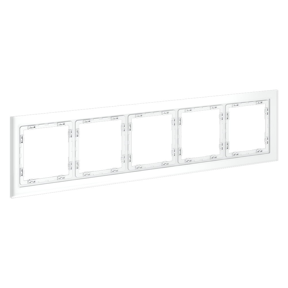Рамка стеклянная Voltum S70 на 5 постов Белый матовый VLS110502 — изображение 2