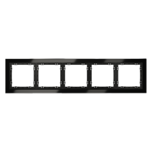 Рамка стеклянная Voltum S70 на 5 постов Черный глянцевый VLS110508