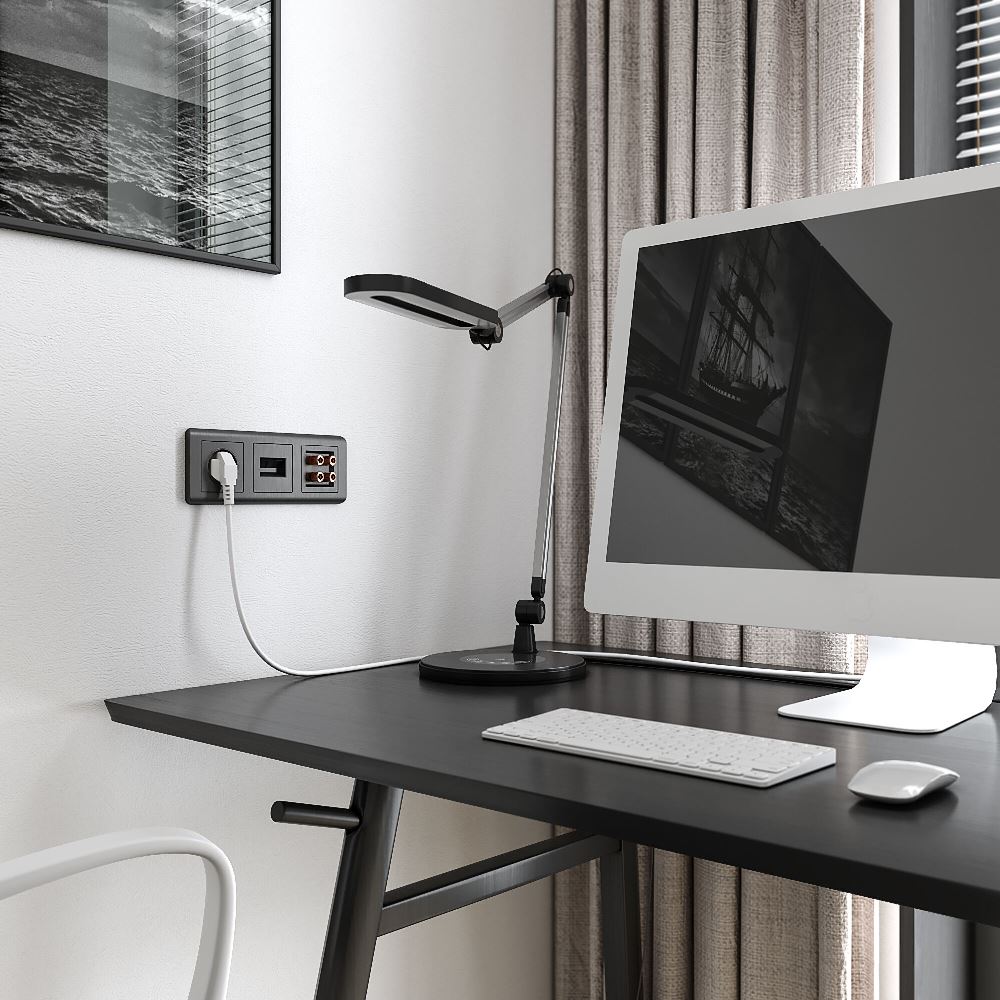 Накладка для двойной розетки Еthernet Werkel RJ-45 Графит рифленый W1191104 — изображение 2