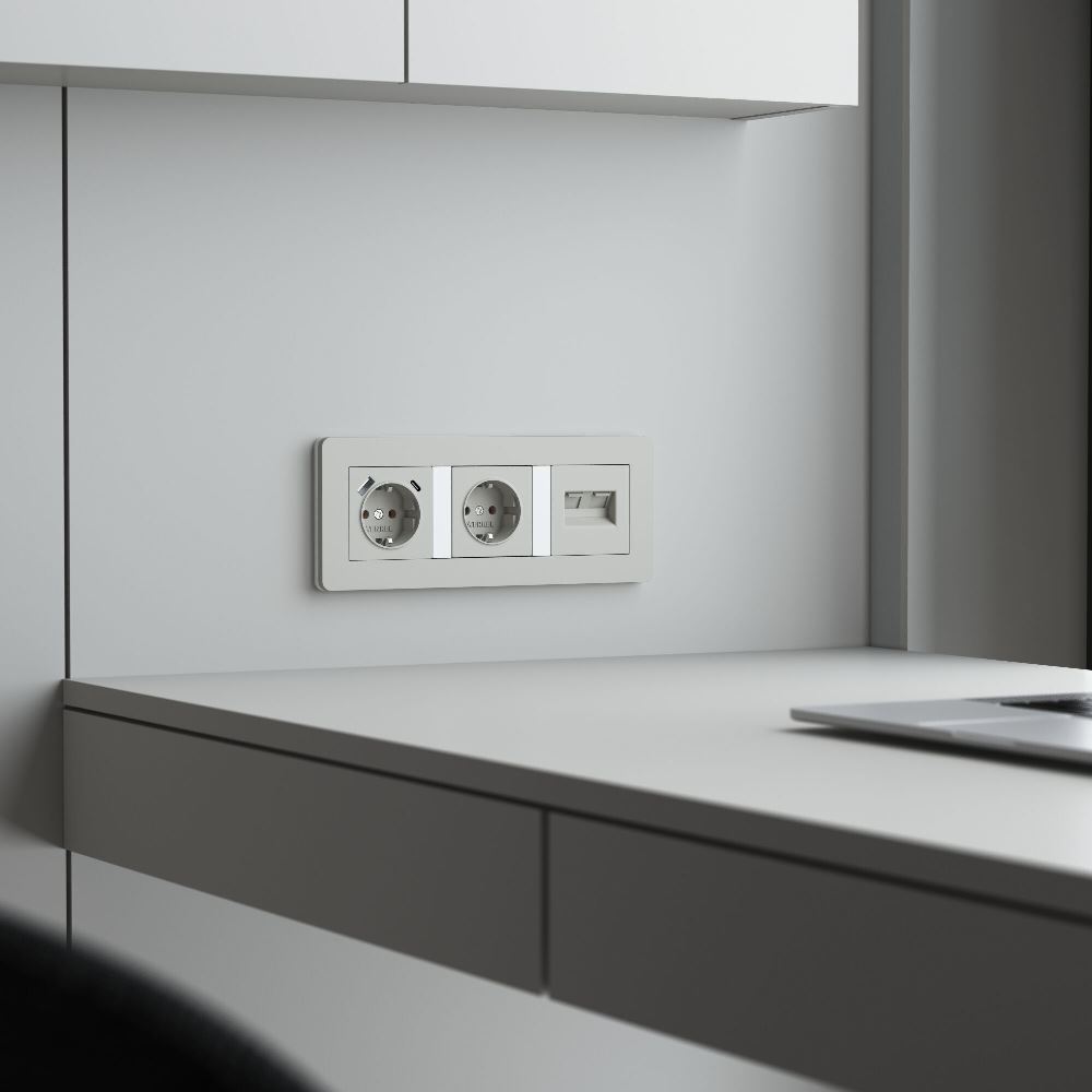 Накладка для двойной розетки Еthernet Werkel RJ-45 Дымчатый W1291104 — изображение 2