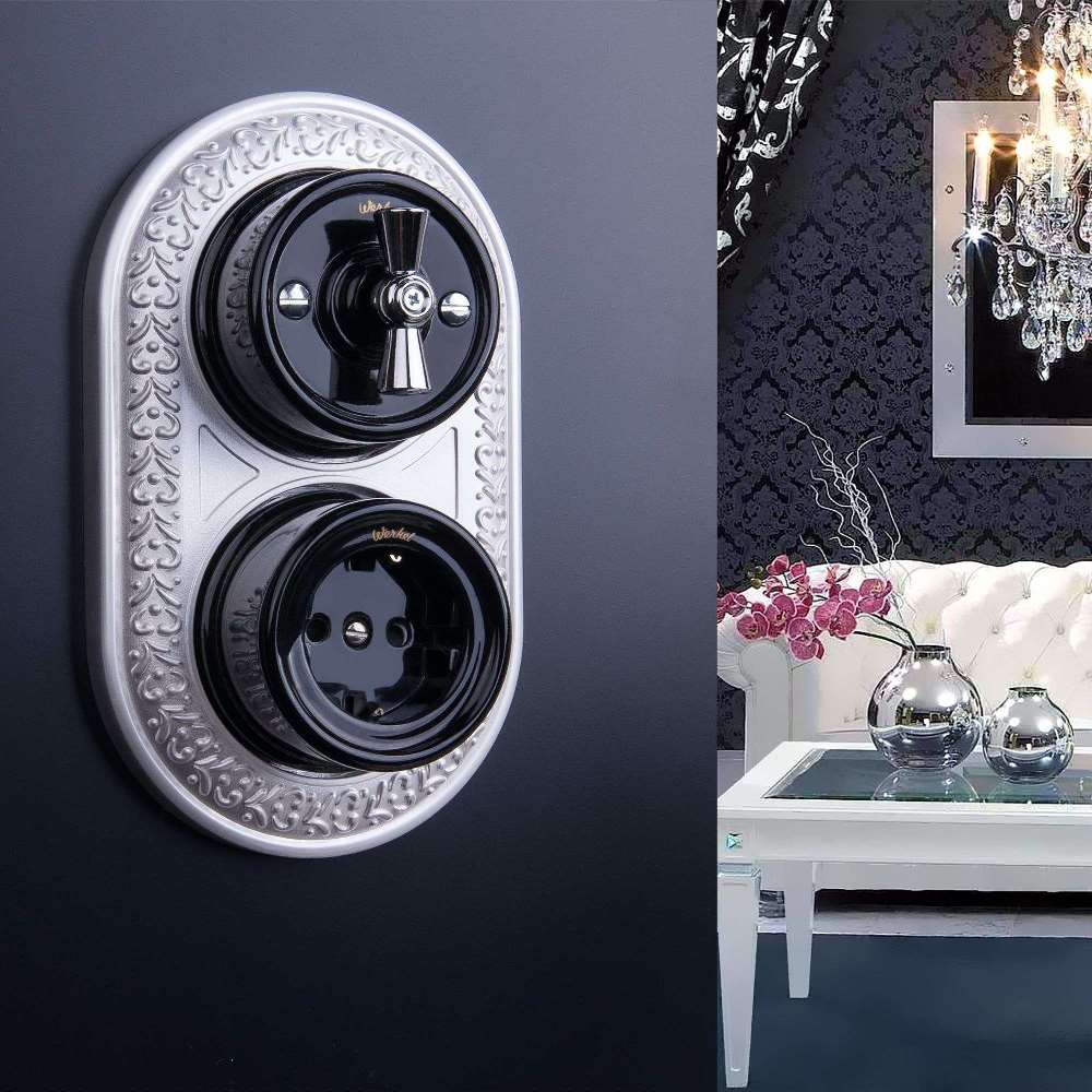 Переключатель-выключатель одноклавишный Werkel Ретро Черный W5612008 — изображение 3