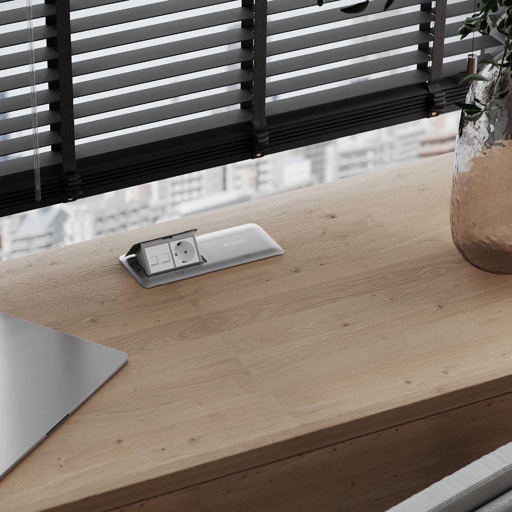 Выдвижной розеточный блок Werkel на 8 модулей Серебряный W8078065 — изображение 4